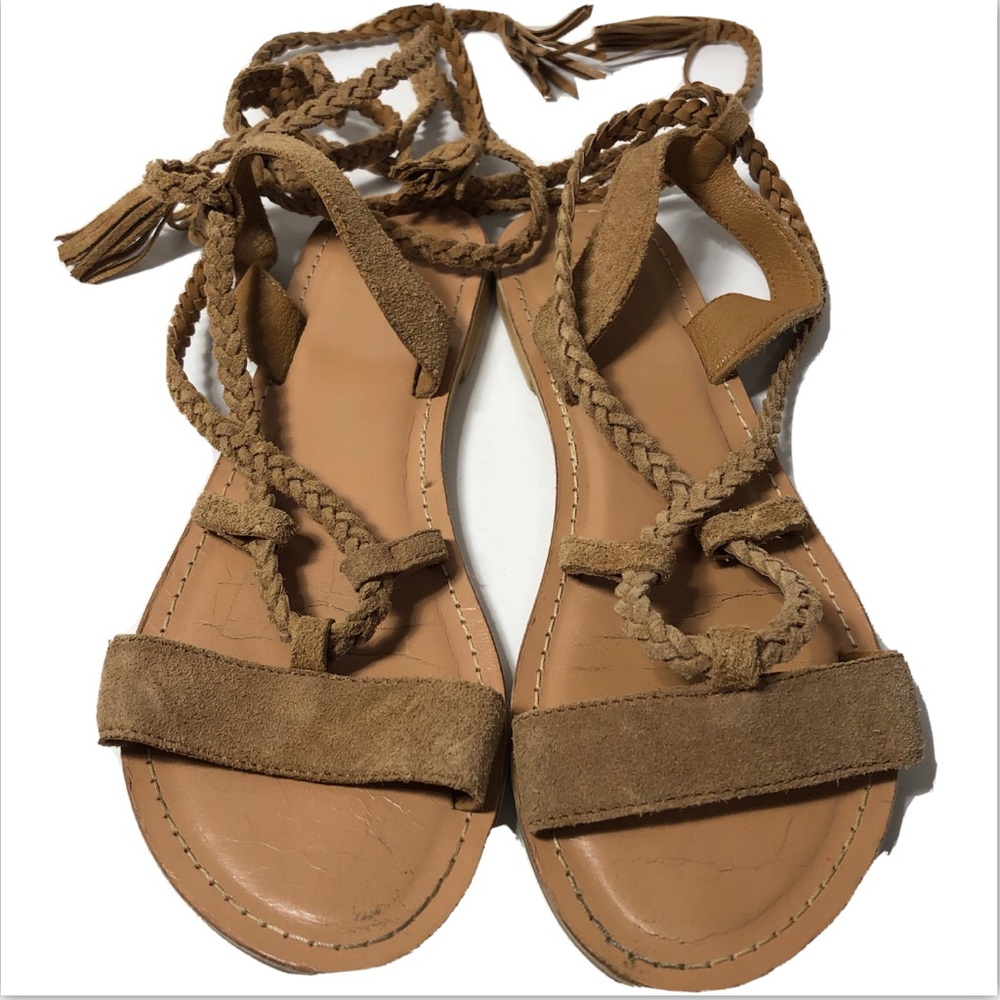 ASOS Braided Leather Strappy Sandals. Size 6.